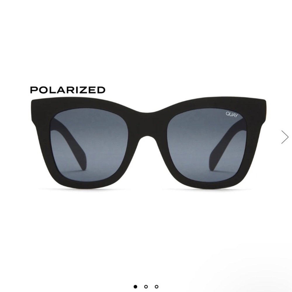 NWOT Quay After Hours polarized matte black smoke lenses sunglasses with case